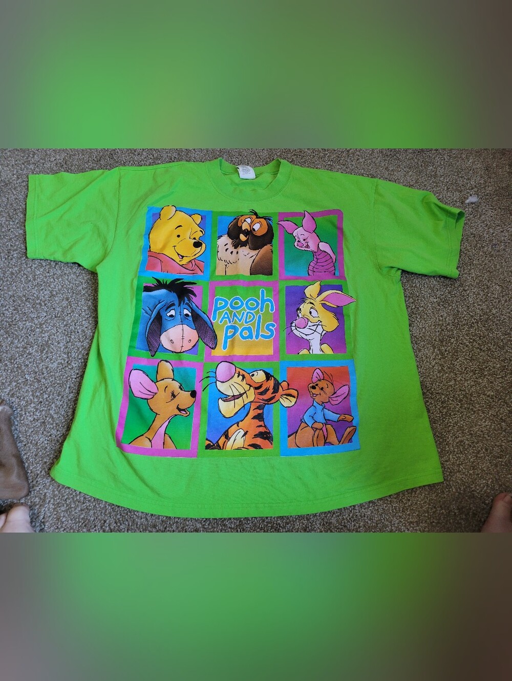 Winnie The Pooh and Pals Neon Green Over sized Tee Unisex